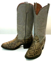 Vintage Laredo 23522 Python &amp; Grey Leather Ladies Exotic Cowboy Boots Size 7.5D - £62.90 GBP