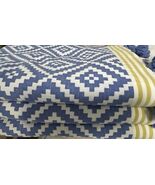 John Robshaw Alabat For Anthropology Beach Towel/Tassels 36”x62 Blue/Wht... - $34.37