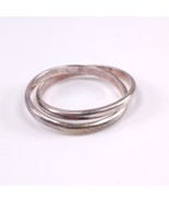 Vintage 925 Sterling Silver Ring Rolling Interlocking 2 Rings Size 6.5 J... - £15.56 GBP