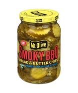 &#39;&#39;MT OLIVE PICKLES, BREAD &amp; BUTTER CHIPS, SMOKY BBQ 16 FL OZ, Pak Of 4 &#39;&#39; - £15.17 GBP