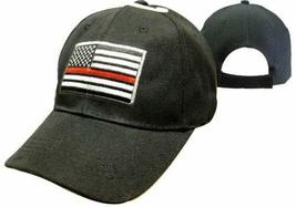 Trade Winds Black USA Fire Thin Red Line Cap Low Profile Support Fire Fighter CA - £7.89 GBP