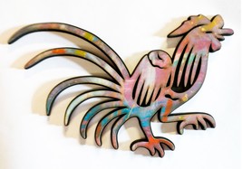 Two layer rooster wall hanging  - custom laser cut art sign - £12.58 GBP
