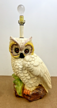 Vintage OWL TABLE LAMP mid century modern art pottery bird light 70s cer... - $125.00