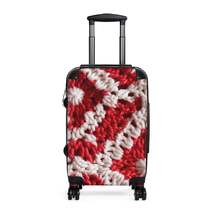 Warm Winter Red &amp; White Crochet Knit: Cinematic Chic Texture Design - Suitcase - £164.23 GBP+