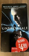 Unbreakable M. Night Shyamalan - VHS Movie - £3.53 GBP