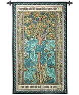 72x41 WOODPECKER William Morris Green Tapestry Wall Hanging  - $326.70