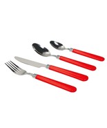 Gibson Sensations II 16 Piece Stainless Steel Flatware Set with Red Hand... - £23.65 GBP
