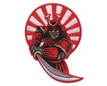 SAMURAI IRON ON PATCH 5.5&quot; Embroidered Ninja Warrior Sword Japanese Risi... - $4.95