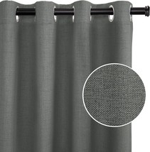 100% Blackout Curtains (W50 X L84, 2 Panels, Dark Gray), Linen Textured Blackout - £41.02 GBP