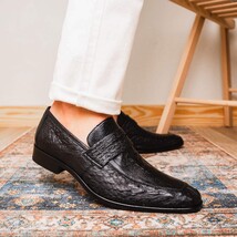 Fangio Penny Loafer Genuine Ostrih Leg Quil Black image 10