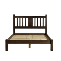 Queen Size Farmhouse Style Solid Wood Platform Bed with Headboard in Espresso - $14,451.03 MXN