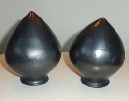 Vintage Mexican Blackware Black Pottery Urns Laydown Vases - £38.63 GBP