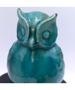 Ceramic Owl Turquoise Green Glaze Distressed Art Pottery Decor Figurine ... - $244.84 MXN