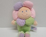 Mary Meyer Baby Flower Baby Doll Plush Squeaks 8&quot; Green Pink Purple - $49.40