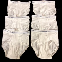6 Pairs Vintage Fruit Of The Loom Boys Briefs Underwear White Size 12 Large - £44.68 GBP