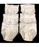 6 Pairs Vintage Fruit Of The Loom Boys Briefs Underwear White Size 12 Large - £42.58 GBP