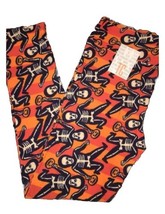 NEW LuLaRoe Tall &amp; Curvy TC (12-18) Creepy Halloween Orange Skeleton Leg... - $19.79