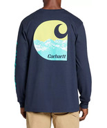 Carhartt Men&#39;s Mountain Long Sleeve T-Shirt Navy Relax Fit Size 2XL Pull... - €17,24 EUR