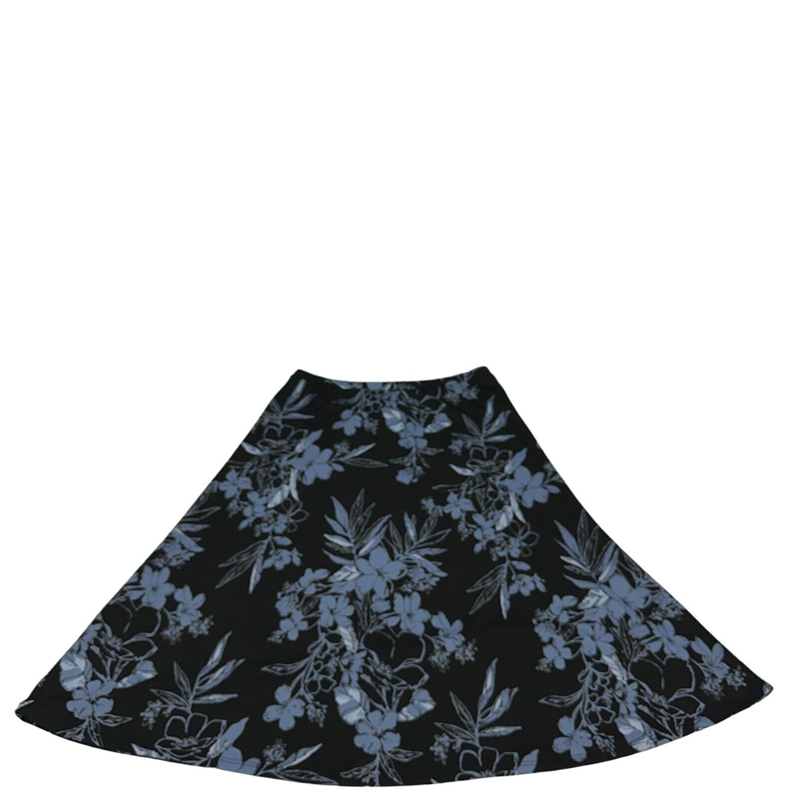 Amanda Smith Womens Floral A-Line Skirt Size Small Black &amp; Blue - $14.00