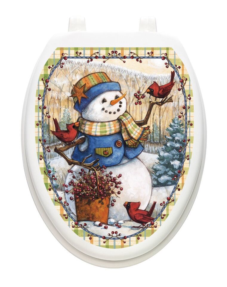 TOILET TATTOOS Vinyl Reusable Removable Lid Decoration Christmas Berry S... - $23.66