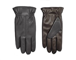 Isotoner men&#39;s sleekheat faux nappa with gathered wrist glove in Brown - $44.00