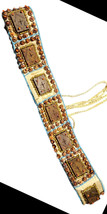 Baba Clothing Los Angeles #BT-5  FabricTie Belt Beadwork FLAWS - £16.61 GBP