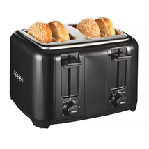 4-Slice Black Wide Slot Toaster with Crumb Tray and Automatic Shut-Off - $57.77