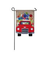 Meadow Creek Red Truck &amp; Flowers Burlap Garden Flag-2 Sided,12.5&quot; x 18&quot; - $14.84