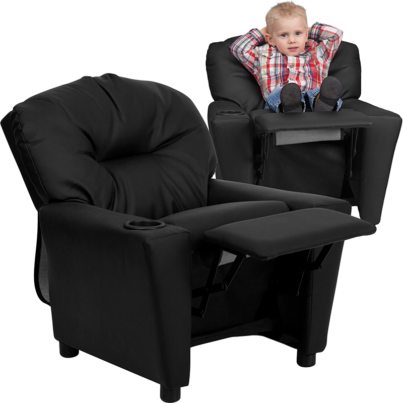 Black Leather Kids Recliner BT-7950-KID-BK-LEA-GG