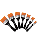 Set of 7 Artist Wide Flat Paint Brushes Set Assorted Size Nylon Chip Bru... - $360.33 MXN