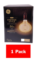 1 Pack GE Vintage Style 60W LED Light Bulb 5W Dimmable G40 Warm Candle Amber - £7.74 GBP