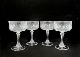 Cristal d&#39;Arques LONGCHAMP Crystal Champagne Glasses Tall Sherbets ~ Set of 4 - £29.27 GBP