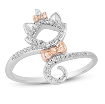 Enchanted Disney Treasures Aristocrats Ring 0.1Ct Round Cut Diamond Wedding Ring - £93.51 GBP