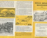 Brief Story Belle Meade Mansion Brochure Nashville Tennessee 1950&#39;s - $17.82