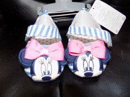 DISNEY STORE BABY STRIPED MINNIE MOUSE DRESS SHOES INFANTS NEW - £14.55 GBP
