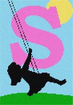 Pepita Needlepoint kit: Letter S Swing, 7&quot; x 10&quot; - $50.00+