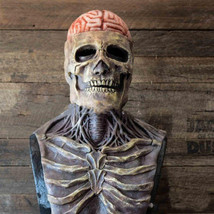  Halloween Skull Mask Headgear Horror Scary Movable Jaw Helmet Skeleton Decorati - £17.58 GBP