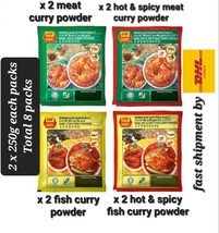 BABA&#39;s Meat &amp; Fish Curry Powder 250gm x 8 packs Malaysia popular curry p... - £100.83 GBP