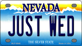 Just Wed Nevada Novelty Mini Metal License Plate Tag - £11.76 GBP