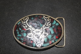 Chrome deer head belt buckle- NEW - £11.71 GBP