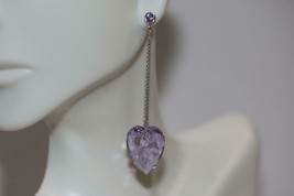 Authentic SWAROVSKI Nectar Violet Pierced Crystal Drop Earrings 1076319 Retired - £71.22 GBP