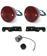 60-66 Chevy Stepside Truck Tail Light Black Assembly w/ Brackets &amp; Flash... - $105.88 CAD