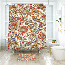 Flower Pattern 04 Shower Curtain Bath Mat Bathroom Waterproof Decorative - £18.08 GBP+