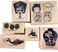 Stampin Up GIFTS FROM THE ORIENT Set Kokeshi Doll Vase Lantern Origami K... - £15.04 GBP