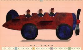 SEYMOUR CHWAST Cars XI 12&quot; x 19&quot; Offset Lithograph 1996 Contemporary - $82.17