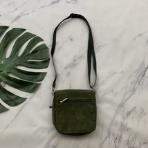 Travelon Vintage Microfiber Cross Body Purse Bag Olive Green Small Trave... - $28.70