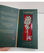 2003 Longaberger Pewter Santa Key Ornament 4&quot; Christmas Holiday Season P... - €12,19 EUR