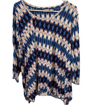 New Chico&#39;s Top Women&#39;s Size XL (Chicos 3) Blue 3/4 Sleeve Zenergy NWT  Pullover - £13.36 GBP