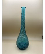Empoli Italian Art Glass Blue Teal Hobnail Genie Bottle Decanter Italy 1... - £63.34 GBP