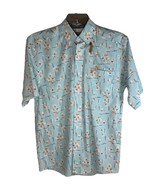 Ariat Shirt Mens Small Blue Floral Fit Pocket Short Sleeve Button Up NEW... - $47.70 CAD